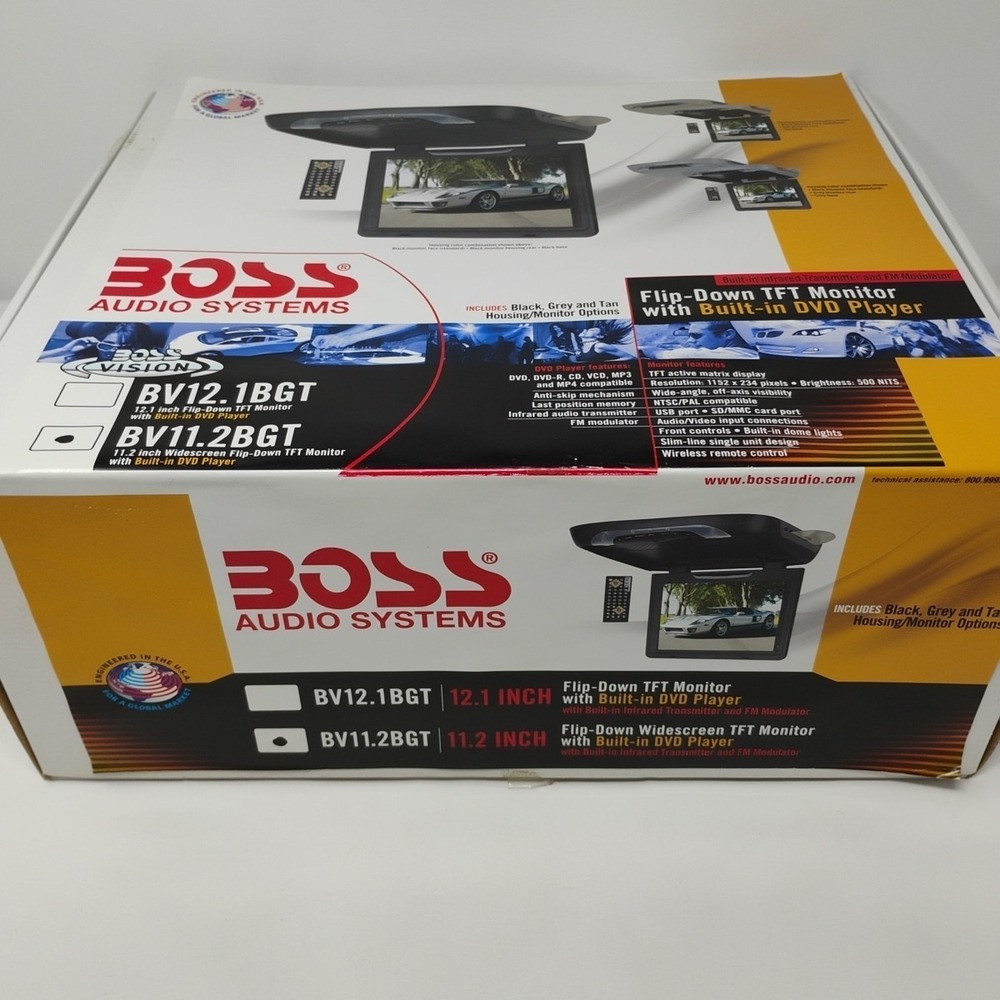 BOSS Audio Systems Flip-Down Widescreen TFT Monitor w Built In DVD Player BV11 - Picture 2 of 15